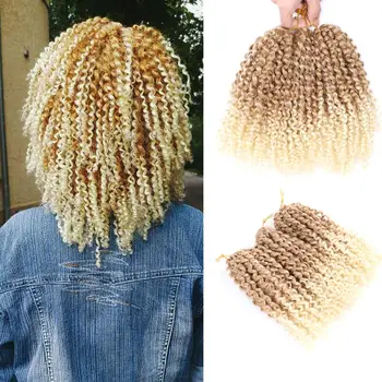 

DAIRESS 8" Marlybob Kinky Curl Crochet Hair Extensions Crochet Braids 3pcs/Lot Marlybob Crochet Hair Jerry Curl Braiding Hair