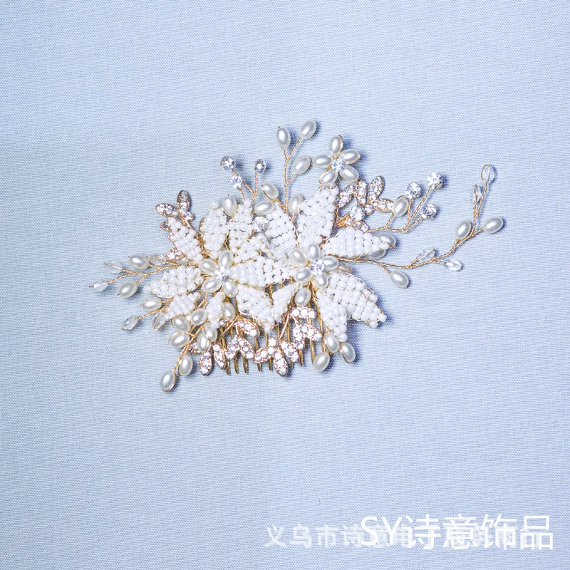 

New Products Korean Style Creative Shell Pearl Flower Comb Bride Hair Comb Formal Dress Accessories