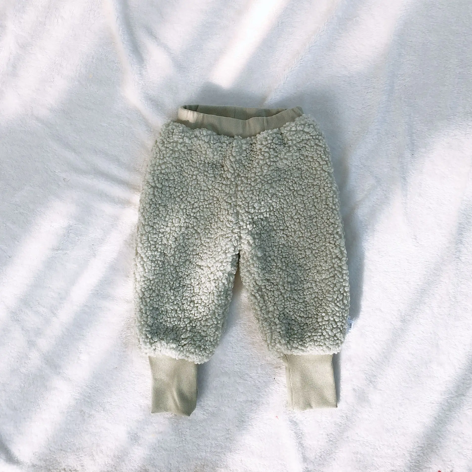 Зимние детские, для малышей плотные штаны для девочек Корейский стиль карамельного цвета теплый флисовые брюки для малышей, мальчиков и девочек, штаны, детская одежда - Цвет: Зеленый