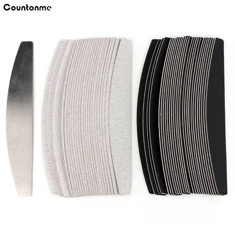 50Pcs/Set Gel Nail Art Files Removable Sponge EVA Sanding Grey/Black Replaceable Polishing Buffer For Manicure Supply | Красота и