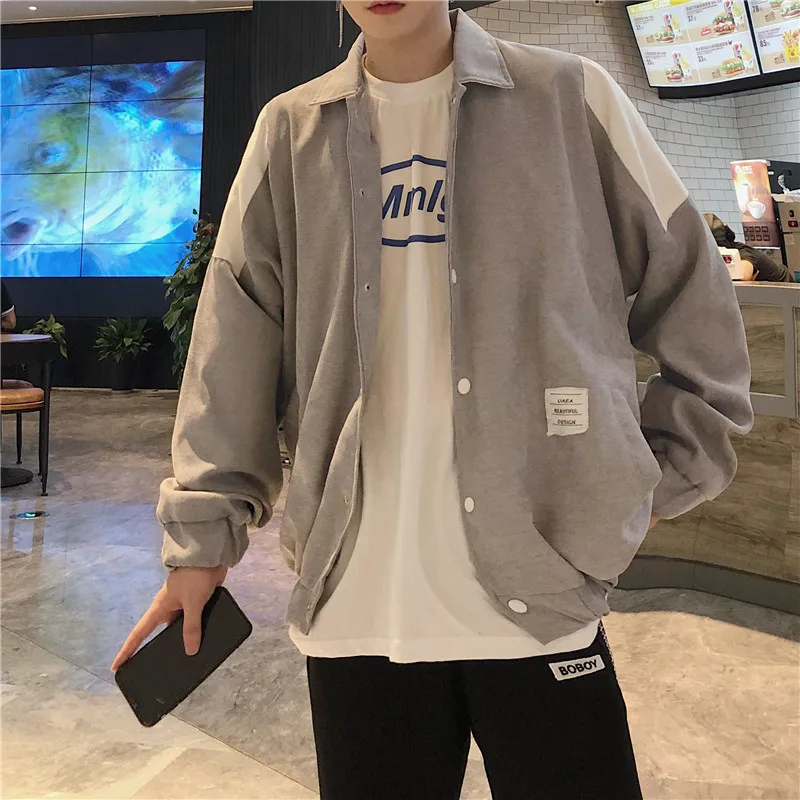 

College Style CHIC Jacket Trend Korean-style Loose-Fit Baseball Uniform Students Handsome Tops Casual Men INS Coat
