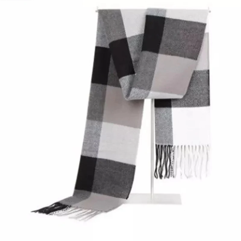 Autumn and winter new men's scarves warm Korean plaid imitation cashmere wild classic men and women scarf Shawl