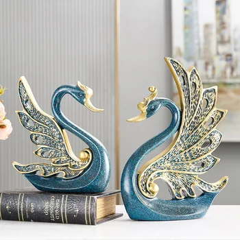 

Home Decoration Accessories Swan Animal Abstract Sculpture Statues for Decoration Resin Home Decor Mascot