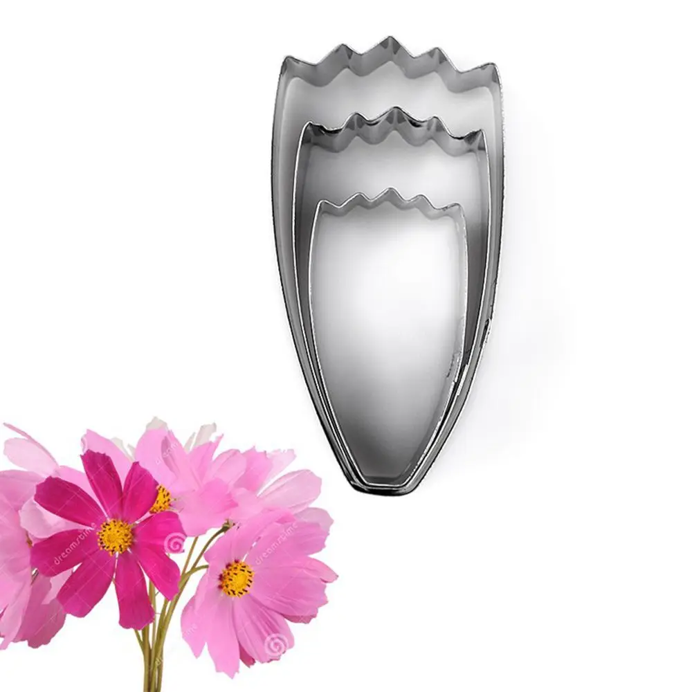 

3Pcs/set Stainless Steel Cookie Cutters Cosmos Petal Flower Baking Decorating Tool Fondant Cake Sugar Craft Mold