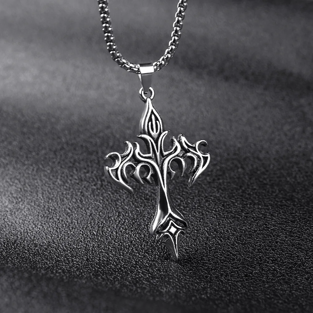 ❤ Gothic Rock Cross Pendant Necklace for Men, BL55590119 | Men necklace,  Cross pendant necklace, Cross pendant