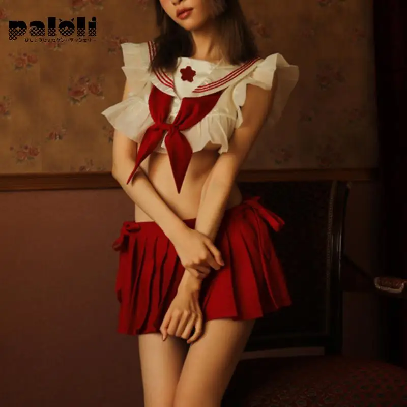 Paloli 2020 Новое Сексуальное нижнее белье одежда для студентов бант Косплей Набор