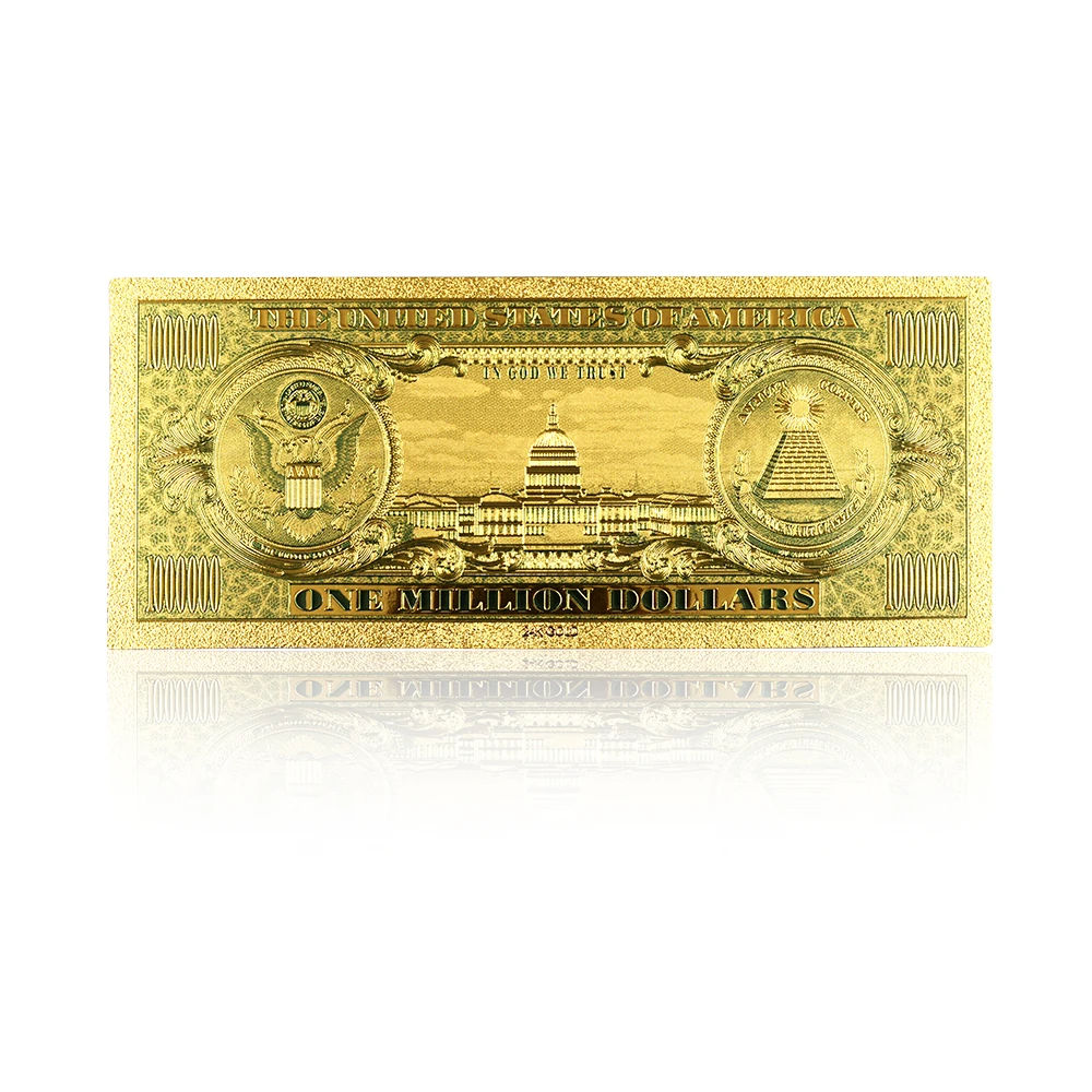 Бумажные деньги США золотые банкноты США Золотая фольга 1 миллион долларов банкнота Золотая коллекция банкнот домашний декор