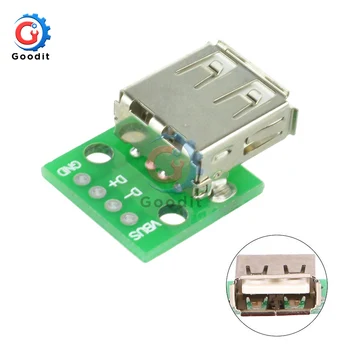 

1pcs Type A Female USB To DIP 2.54MM PCB Board Adapter Converter Breadboard For Arduino connector USB 2 Switch Board