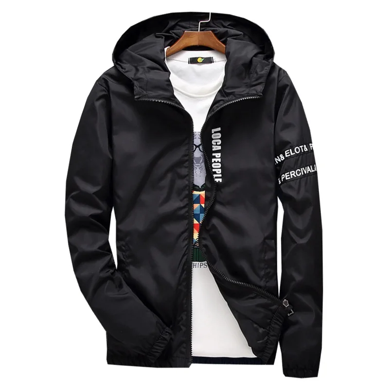 Men's Spring Reflective Jacket Windbreaker Mens Slim Casual Coats Outdoor Sports Hooded Long Sleeve Jackets Fashion | Мужская одежда