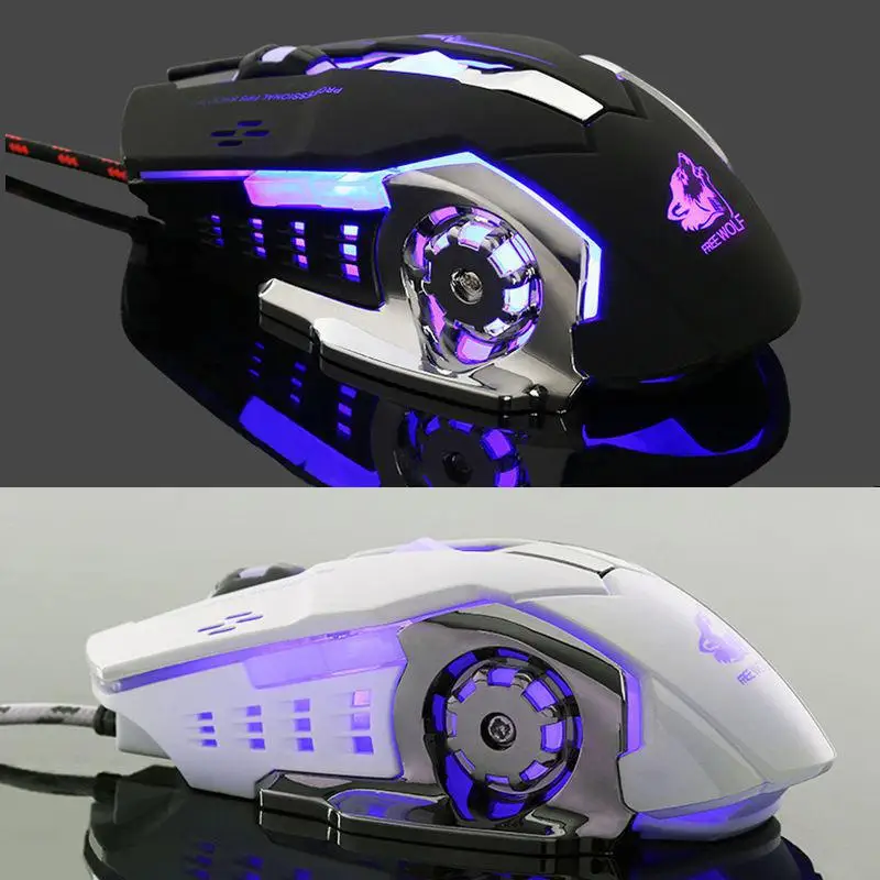 Kuulee Professional USB Wired Gaming Computer Mouse 4000 DPI Optical LED Lighting Mouse Gamer for Computer PC Laptop