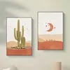 Abstract Landscape Sun and Moon Scene Boho Canvas Prints Cactus Wall Art Nordic Desert Wall Picture for Living Room Home Decor 3