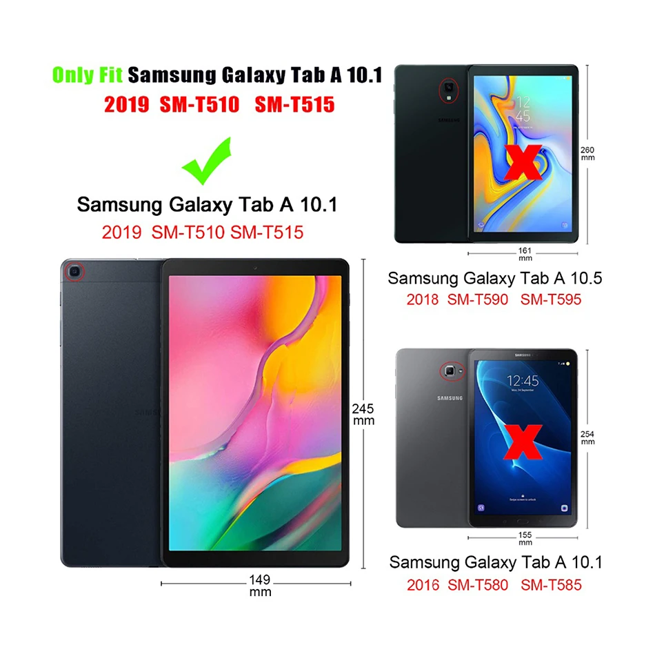 Чехол MTT для samsung Galaxy Tab A, 10,1 дюймов, SM-T510, T515, Funda,, ультратонкий, из искусственной кожи, на магните, с откидной крышкой, с подставкой, чехол для планшета