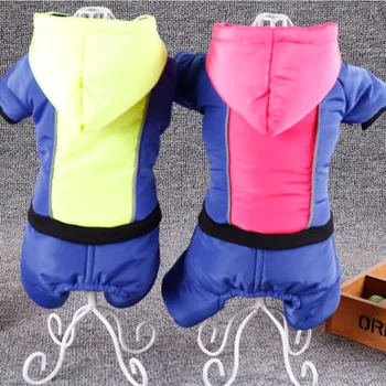 

Pet Dog Clothes Warm Dog Jumpsuit Pet Autumn And Winter Thickening Down Clothes Dog Warm 4-legged Costume Jumpsuit New 2020
