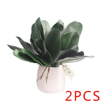 

2pcs Plastic Green Plant Flower Artificial Simulation Leaf Decoration Orchid Leaves Home Wedding Fleurs Beauty