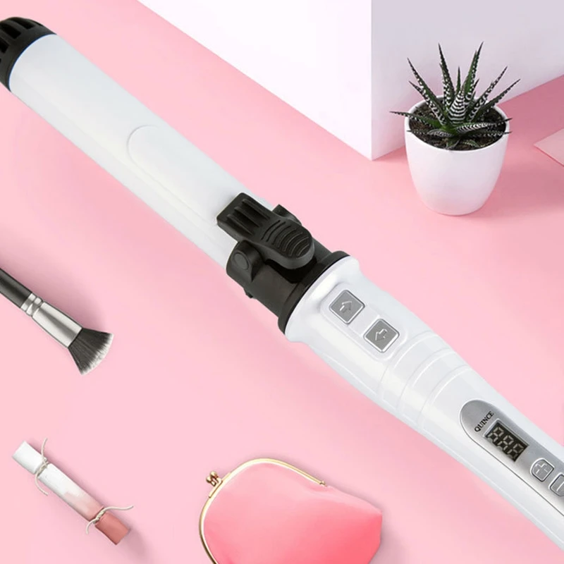 

Hair Curler, Rotating Curl Iron Brush Tourmaline Ceramic Curling Iron, with Anti-Scalding Brush, Instant Heating, Adjustable Tem