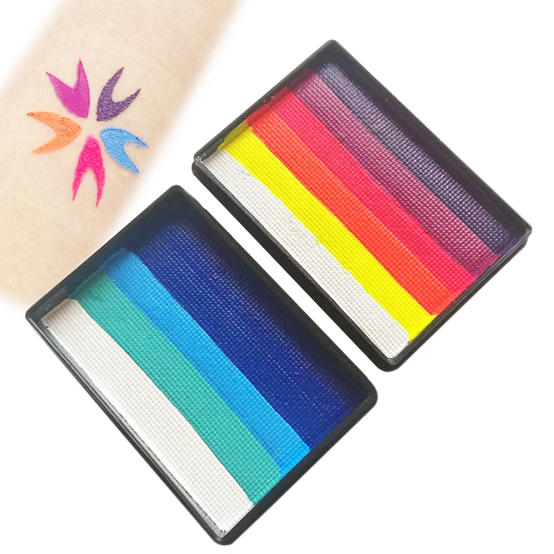 

10g 30g 50g Face Painting Customized Colorful Rainbow Cake Split Fluorescent Water Activated Eyeliner Body Art