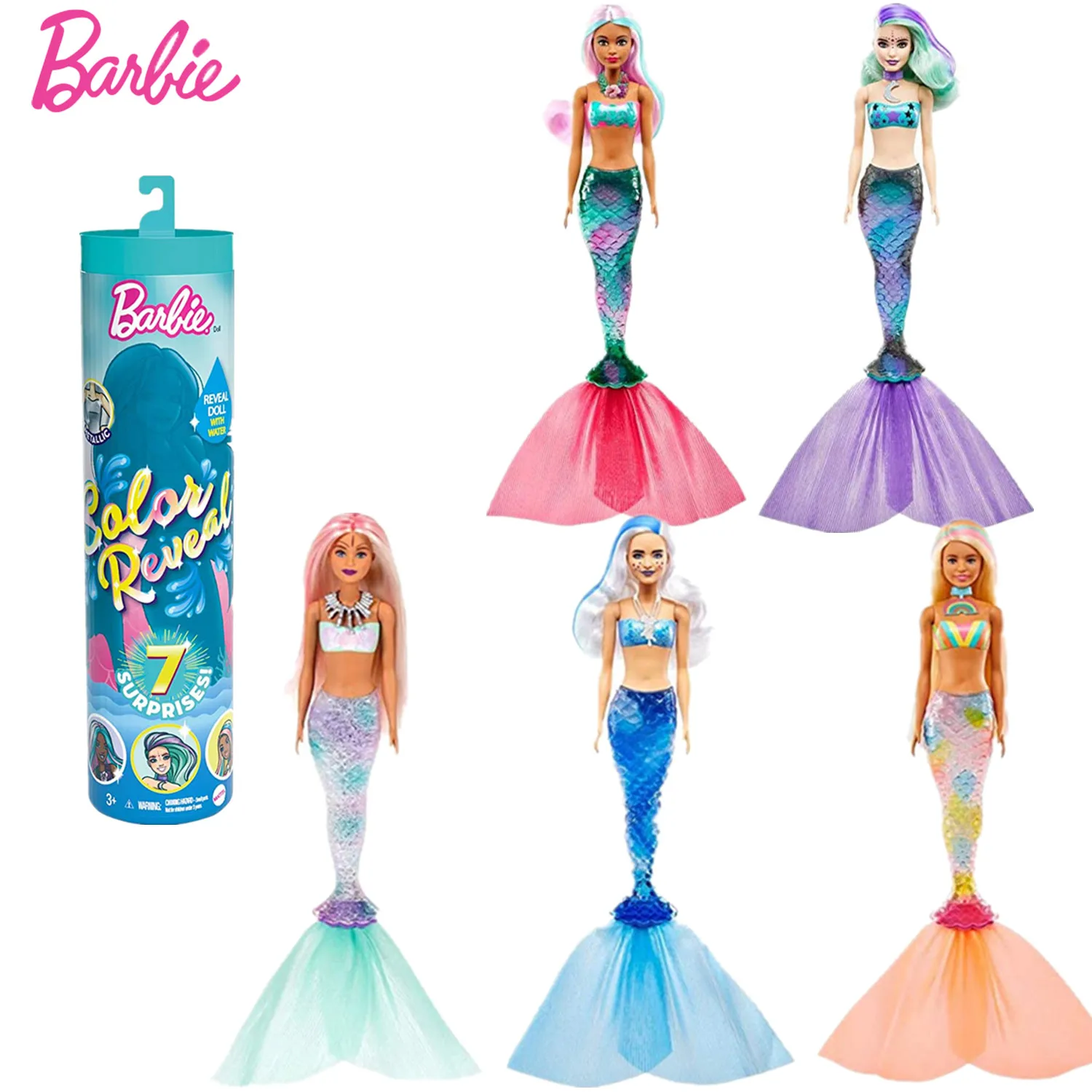 Lot 2  New Factory Sealed Details about   Barbie Color Reveal Mermaid & Barbie Pet Set Series 