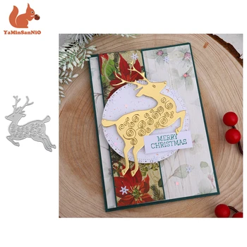 

YaMinSanNiO Christmas Dies Deer Scrapbooking Die Cuts Animal Metal Cutting Knife Mold Craft Stencil Punching Templates Mold New