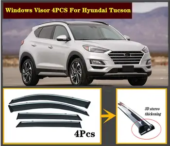

4pcs Set 2015-2020 OEM For Hyundai Tucson Stainless steel window Visor Shade Vent Wind Rain Deflector Guards Cover