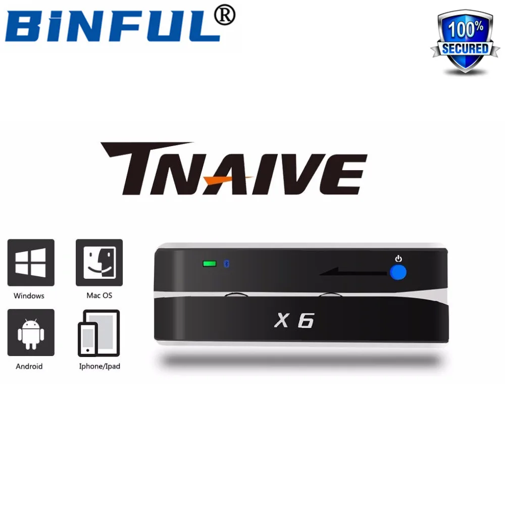 1 компл. BINFUL Bluetooth USB 3 трека msr X6(BT) VIP считыватель карт записывающее устройство