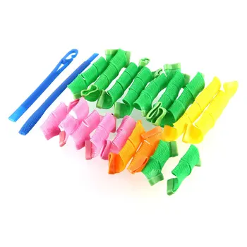 

18Pcs Plastic Magic Hair Curler Rollers + 2pcs Pear Head Hooks Kit for Wet or Dry Hair DIY Wave Curler Hair Styling Tools