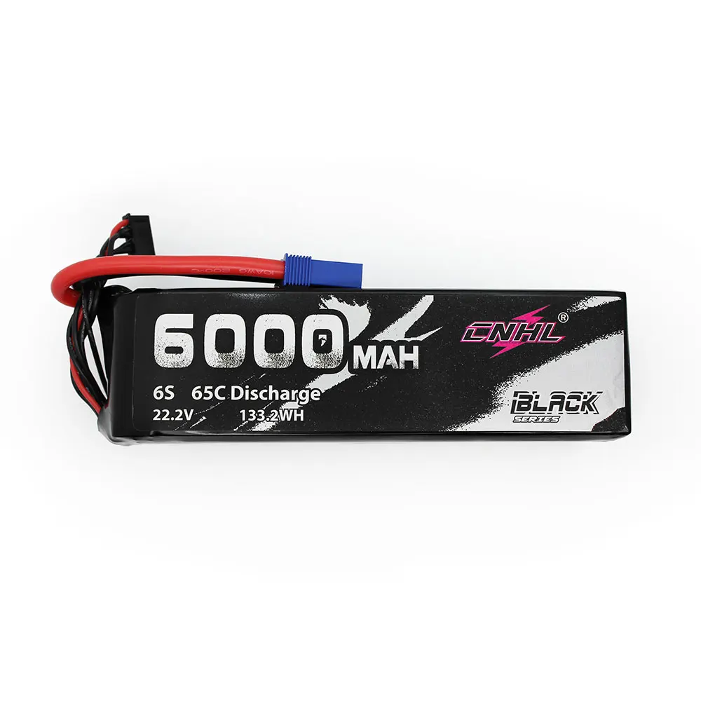 

CNHL Black Series 6000mAh 22.2V 6S 65C Lipo Battery for Airplane Helicopter Jet Edf Speedrun With EC5 Plug