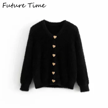 

Future Time Knitted Cardigan sweater Women 2019 Spring Simple Solid Single-breasted Sweater Women Casual Knit Cardigan
