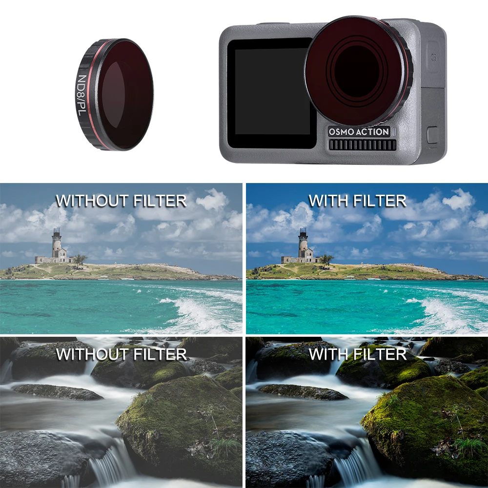 

For Dji Osmo Action Polarizing Filter Lens ND8/PL Neutral Density Camera Lens Filter For DJI Osmo Action Lenses Accessories