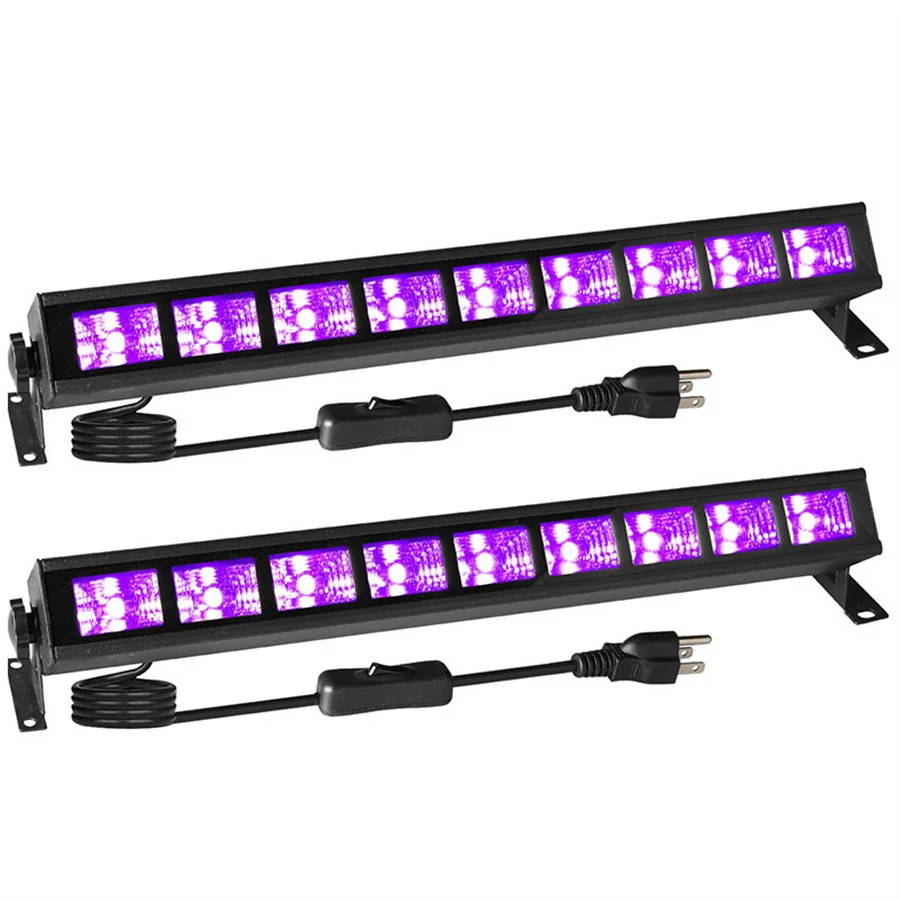 

36W LED UV Black Light Bars 9 LED UV LED Wash Light with Plug Switch Waterproof for Glow Party Fluorescent Poster Decor