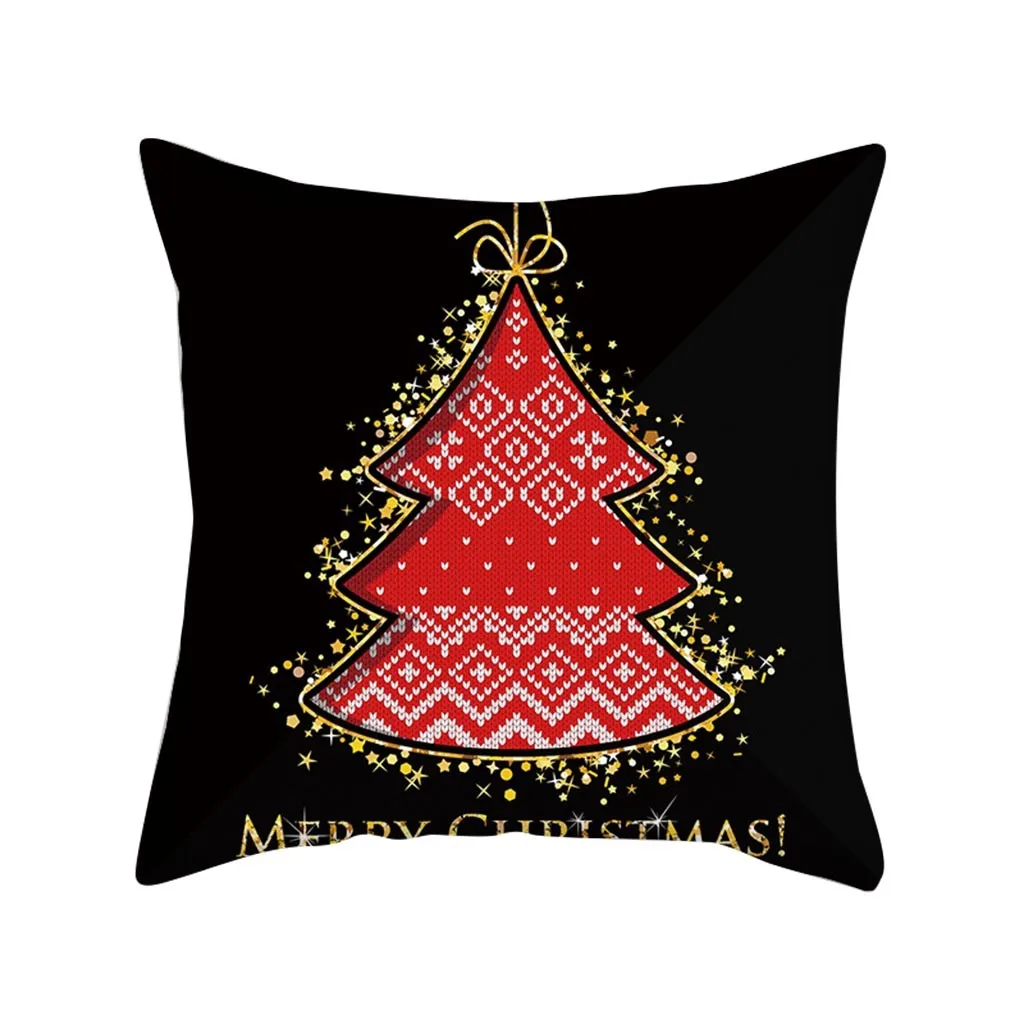 Рождественская красная наволочка для подушки 45x45 см, мягкая бархатная Декоративная Наволочка на молнии, домашний зимний Декор Kissenbezug# J7