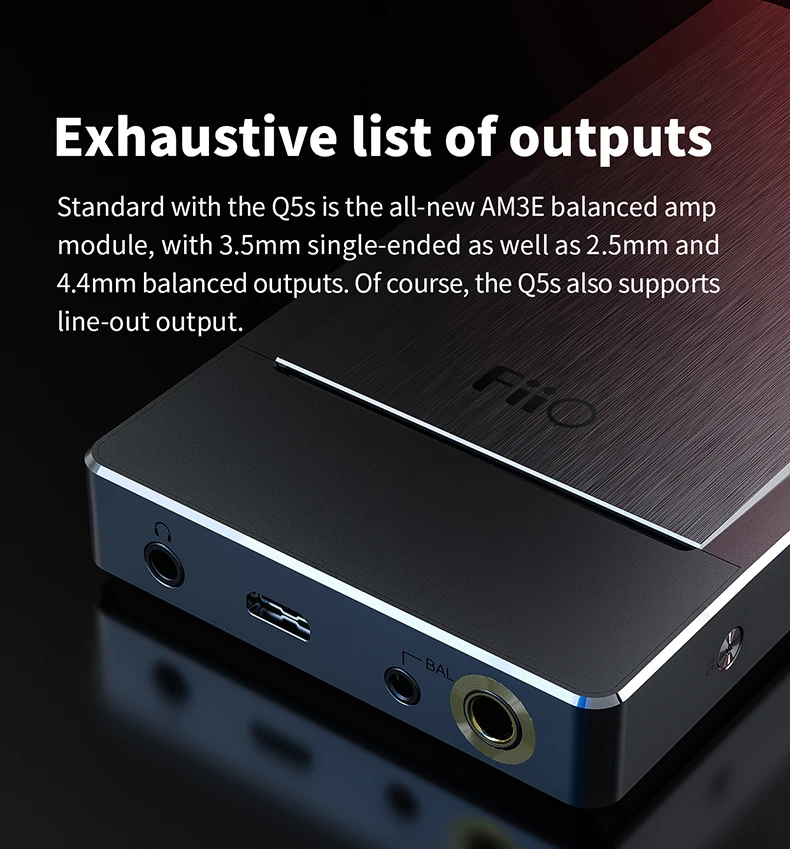 FiiO Q5s Bluetooth 5,0 AK4493EQ dsd-способный DAC& усилитель, USB усилитель DAC для iPhone/компьютера/Android/sony 2,5 мм 3,5 мм 4,4 мм