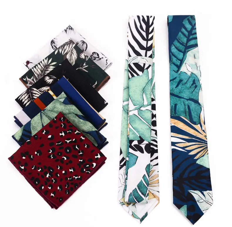 Комплект шифоновых галстуков с цветочным принтом; галстук с растительным принтом; галстук из полиэстера; квадратный комплект полотенец; ; Мужская одежда для девочек