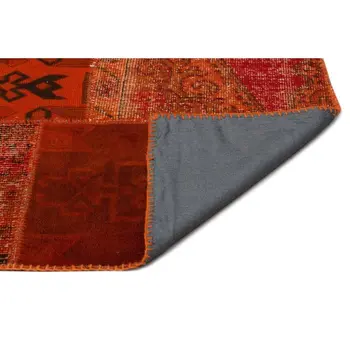 

Handmade Red Vintage Overdyed Patchwork Area Rug 298x422 Cm-9'9''X13'10''