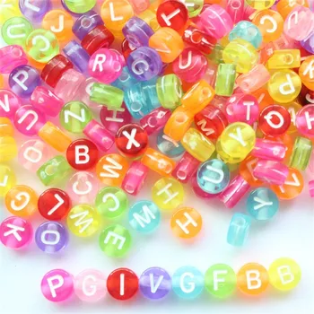 

100pcs Acrylic Colorful Letter Beads Plasticine Slime Accessories Additives Slider Polymer Clay Molds DIY Cream Epoxy Materials
