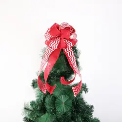 Макушка для новогодней елки висит с красным бантом для домашнего украшения для рождественской вечеринки Рождественская елка Декор