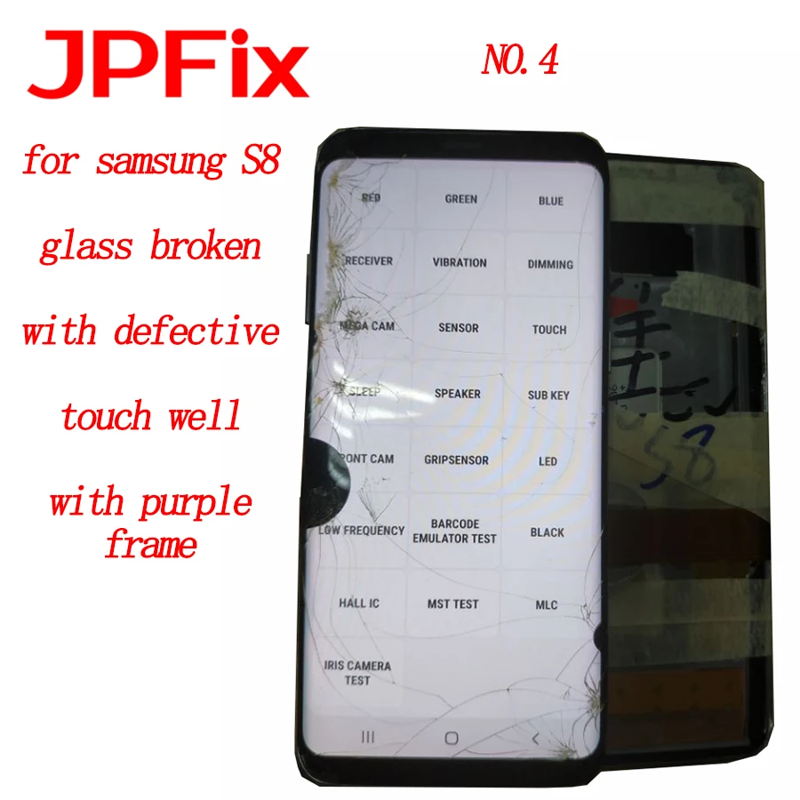 

JPFix 5.8" Super AMOLED LCD Defective LCD Display For Samsung Galaxy S8 G950F Touch Screen Digitizer Assembly Glass Broken spot
