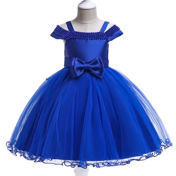 

2020 Evening Beading Girls Dresses For Party And Wedding Dress Ball Gown Children Clothing Shoulderless Princess Dress 10 Years