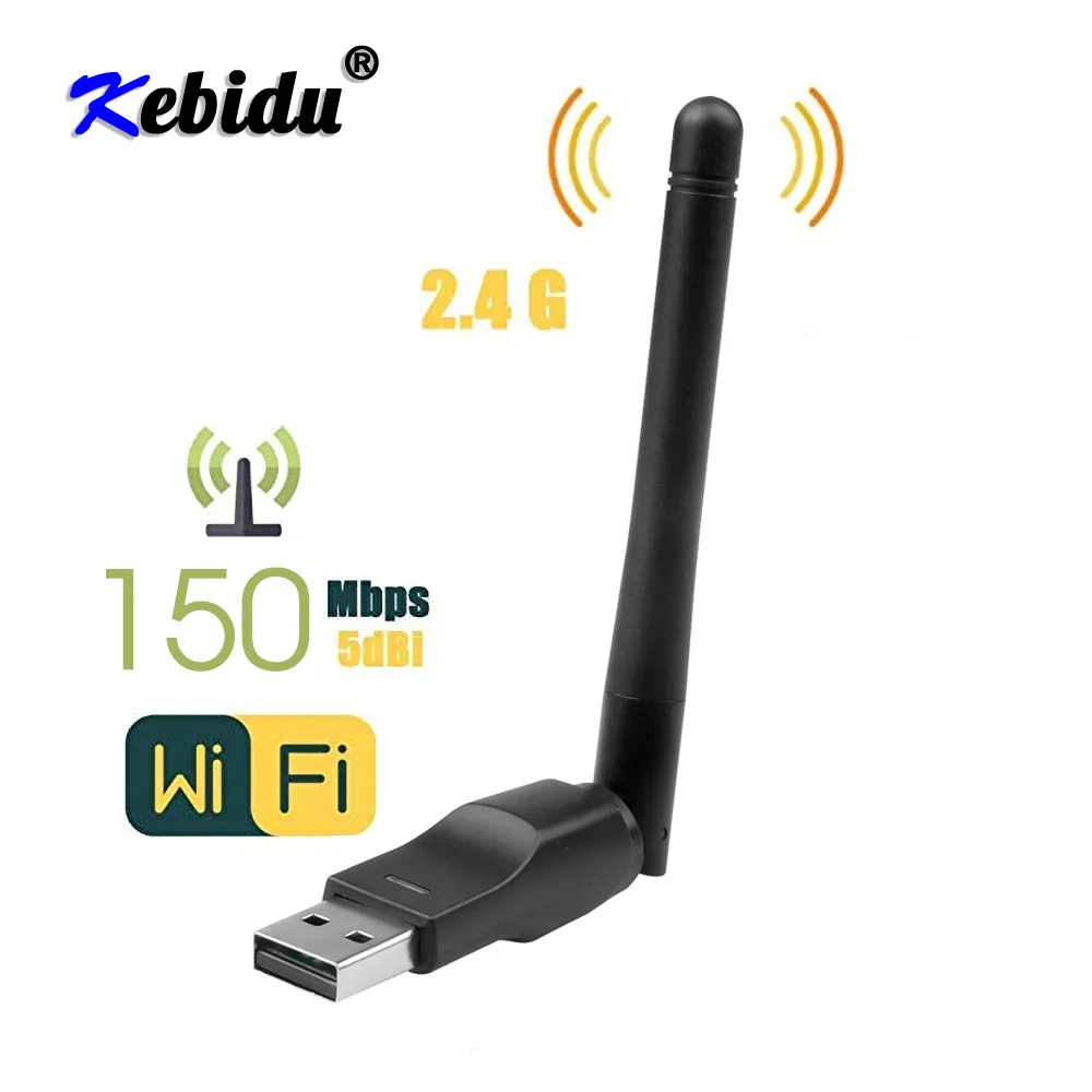 Беспроводная сетевая карта Kebidu с поддержкой Wi-Fi, USB 2,0, 150M, 802,11 b/g/n, адаптер локальной сети со стандартным интерфейсом для ноутбука, ПК, мини-адаптер Wi-Fi