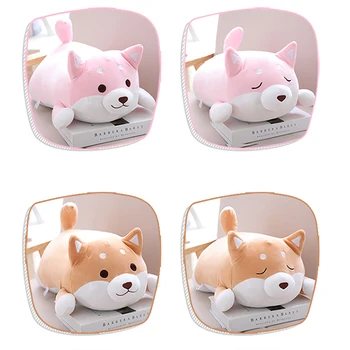 

40cm Pink Brown Corgi Dog Plush Pillows Cute Soft Shiba Stuffed Animal Toys Lovely Cartoon Doll Gifts For Birthday Christmas