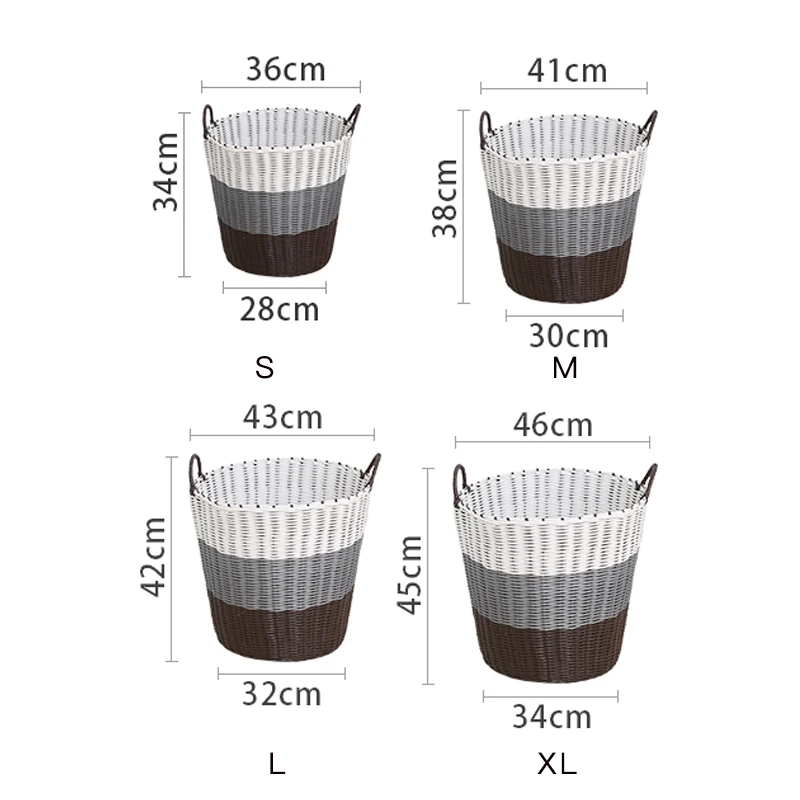 Ручная складная корзина для грязного белья из ротанга пластиковая грязной