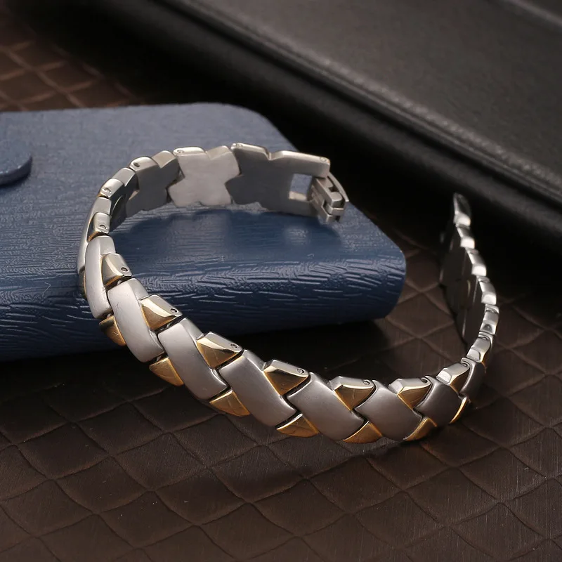 Twisted Healthy Magnetic Bracelet for Women Power Therapy Magnets Magnetite Bracelets Bangles Men Health Care Jewelry Titanium