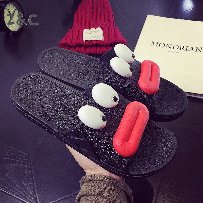 

Couple slippers women summer indoor and outdoor wear strange men anti-slip home cute home sandals men shoes house slippers