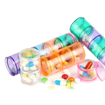 

1Pcs Portable 7 Grid Round Pill Box Tablet Medicine Drugs Organizer Transparent Dispenser Storage Case Home Accessories Supplies