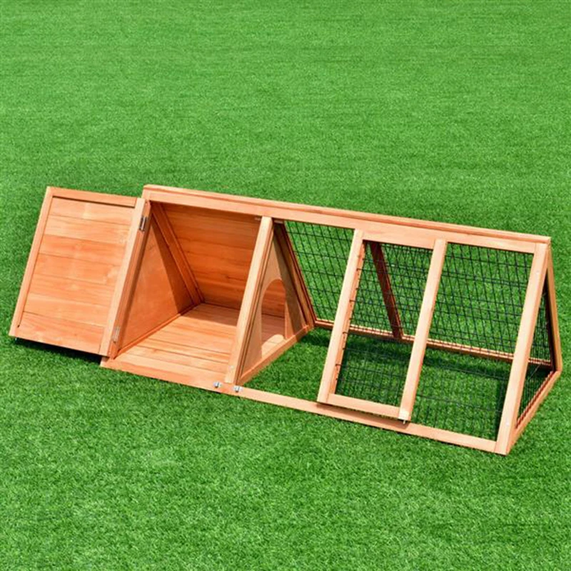 

Pet Wooden House Rabbit Guinea Pig Hutch Wooden Rabbit Guinea Pig House Triangle Pet Outdoor Running Cage Little Pet Supplies