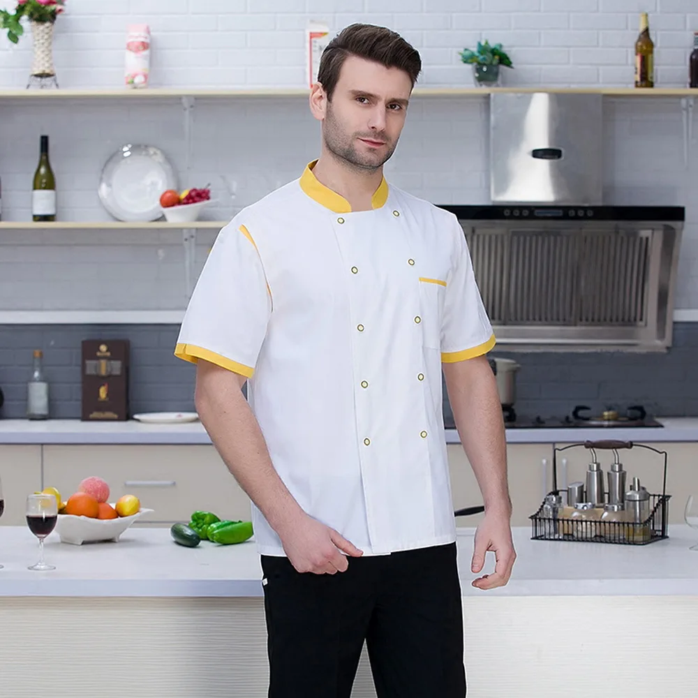 wholesale Unisex Chef Jackets Hotel Kitchen restaurant uniforms shirts Catering Chef's work clothes Cafe waitress chef uniform