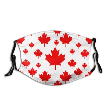 

Canada Maple Leaf Flag Adult Reusable Face Mask Anti Bacterial Dustproof Mask With Filters Protection Cover Respirator Muffle