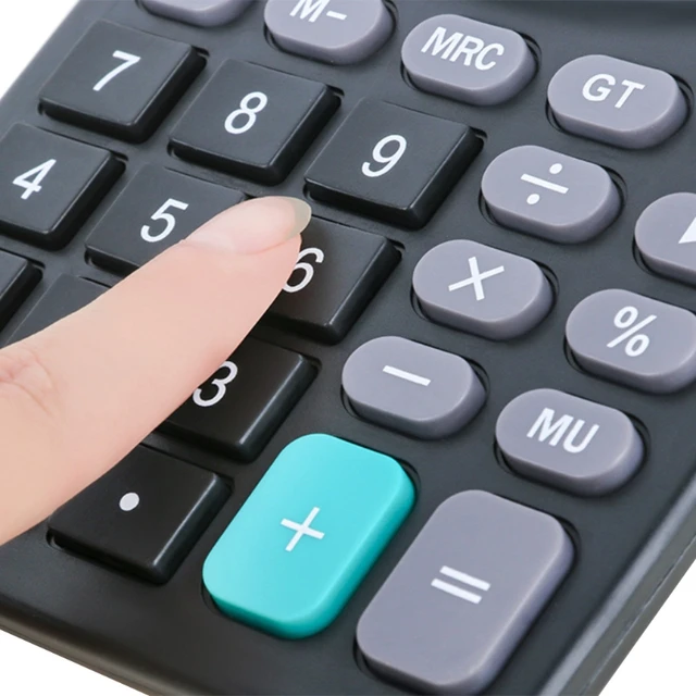 12-Digit Desk Calculator Business Accounting Tool Battery and Solar Power Clear Big Buttons Lcd Electronic Calculators 3