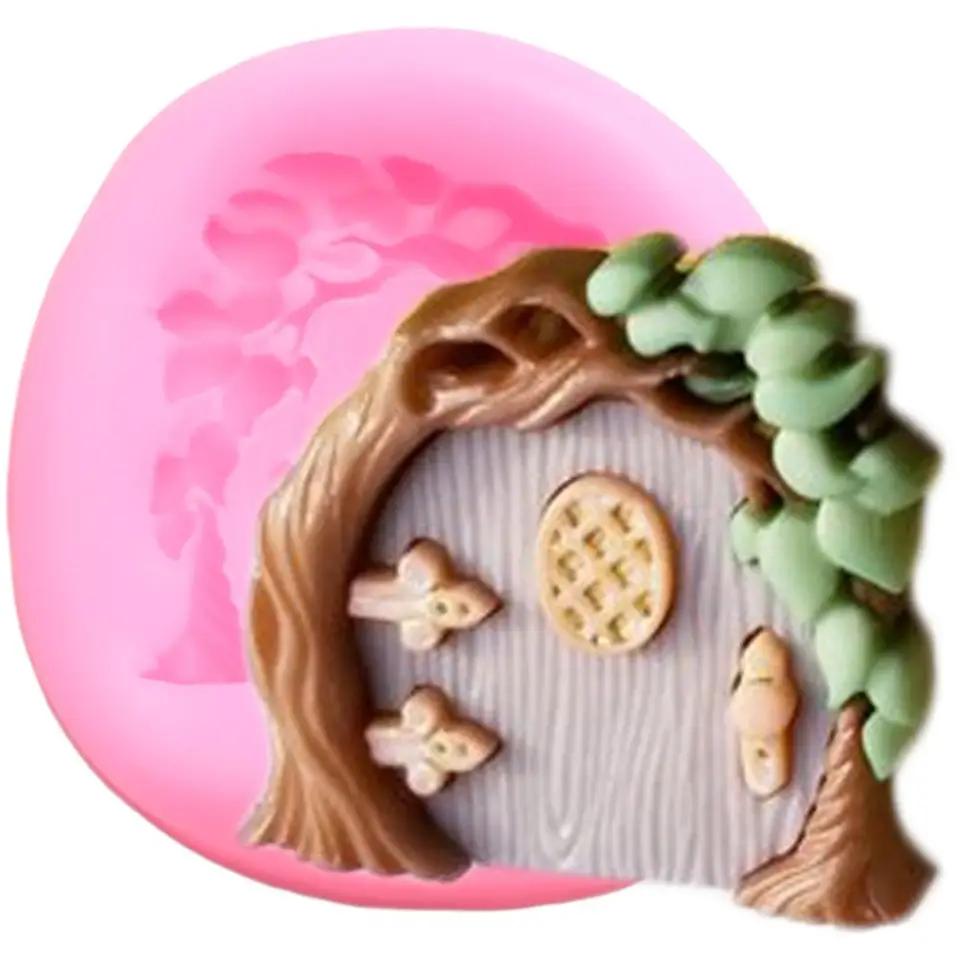 Garden Fairy Home Door Fondant Mold – Silicone Cake Decorating Mold For Chocolate, Candy, Clay (Blue)