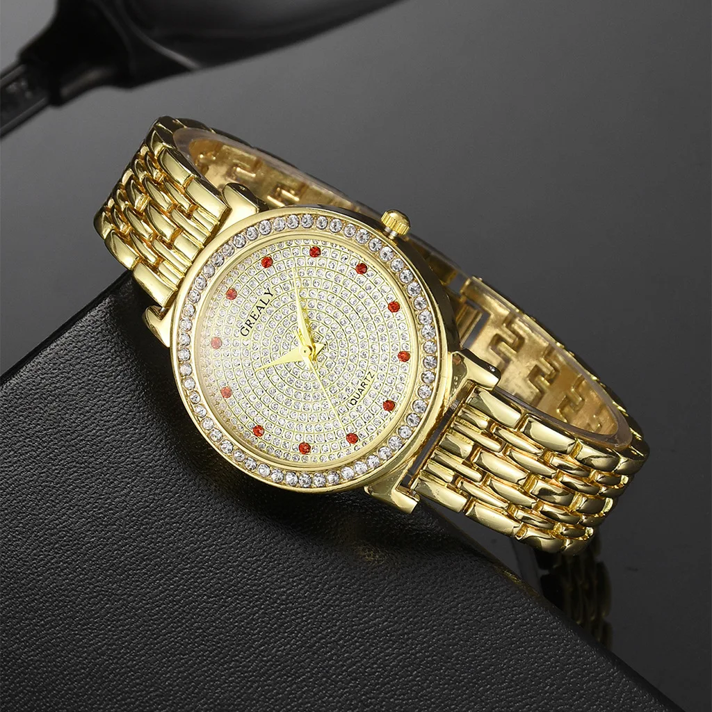

2019 New Style Elegant WOMEN'S Quartz Watch Alloy Watch Strap Rhinestone Dial Women's Simple Watch