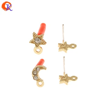 

Cordial Design 100Pcs Jewelry Accessories/Rhinestone Earrings Stud/DIY Jewelry Making/Moon Star Shape/Hand Made/Earring Findings
